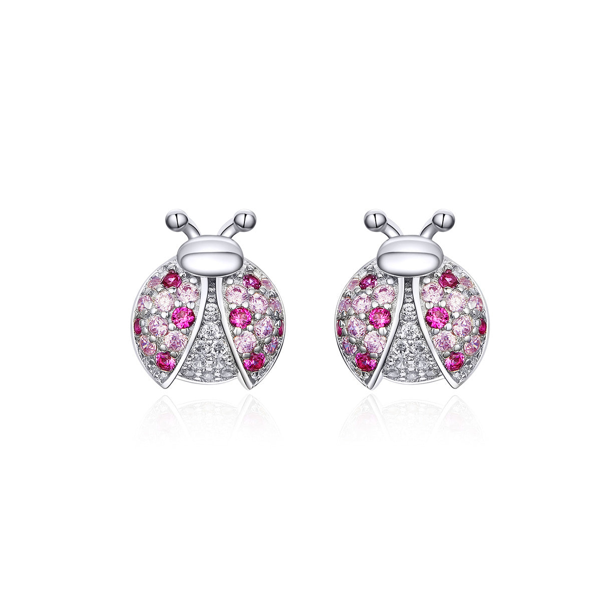 Sterling Silver Ladybug Stud Hypoallergenic Earrings