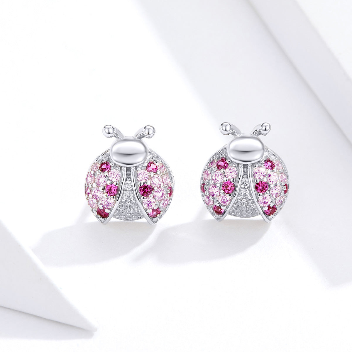Sterling Silver Ladybug Stud Hypoallergenic Earrings