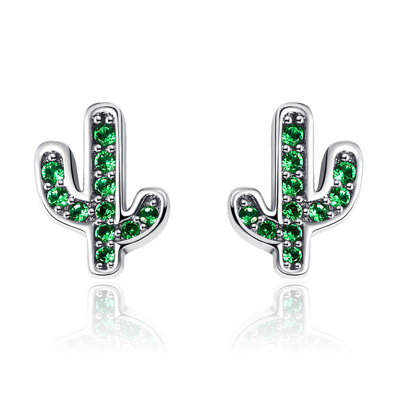 Sterling Silver Cactus Stud Hypoallergenic Earrings