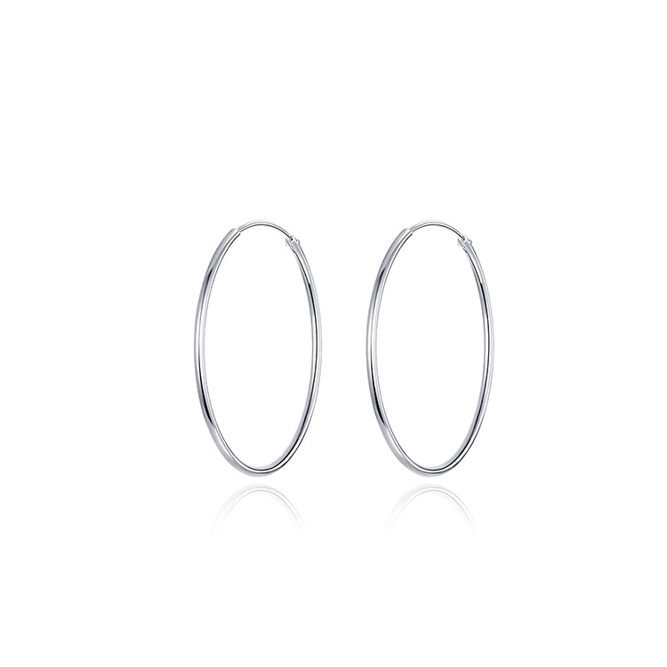 Sterling Silver Big Circle Huggie Hypoallergenic Earrings