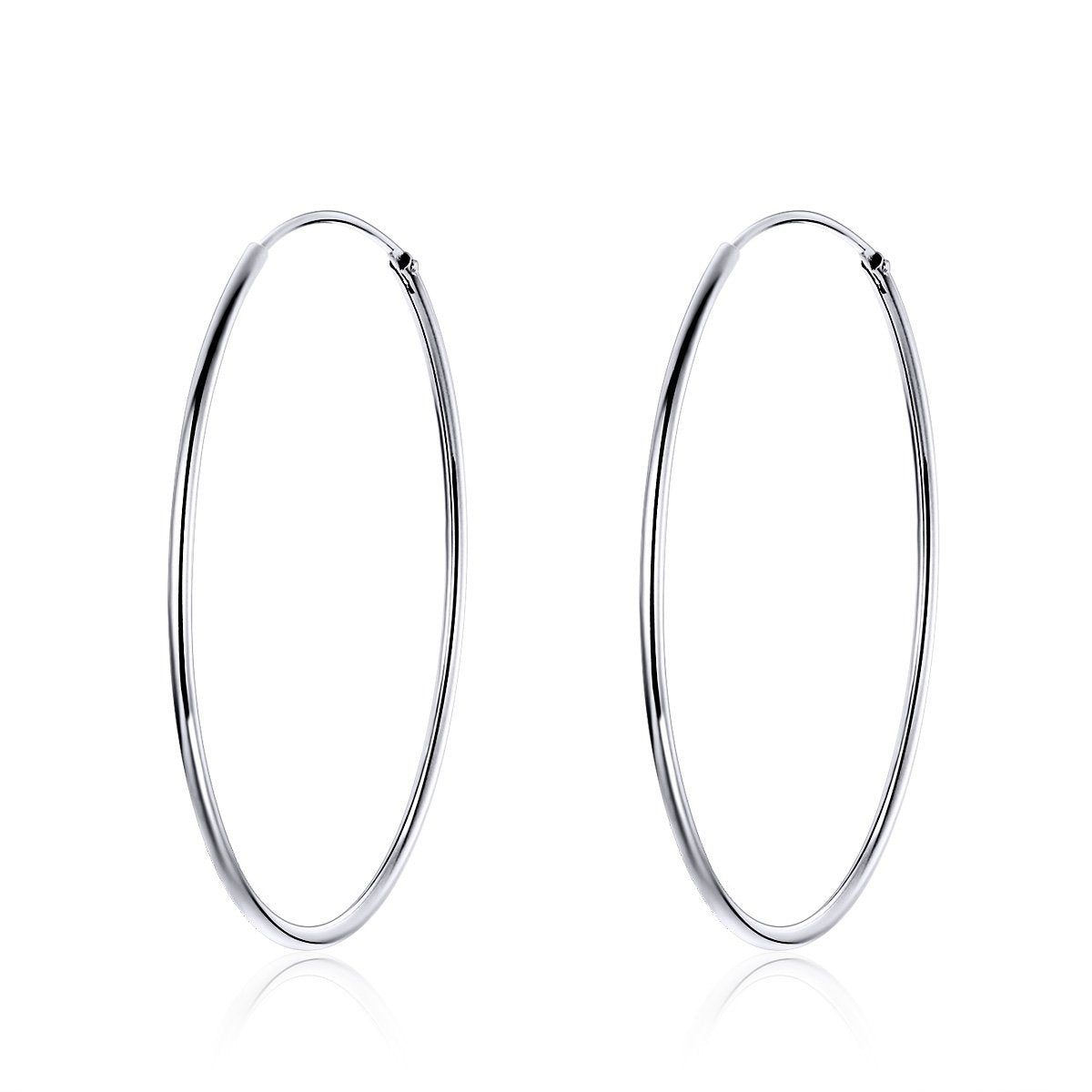 Sterling Silver Big Circle Huggie Hypoallergenic Earrings