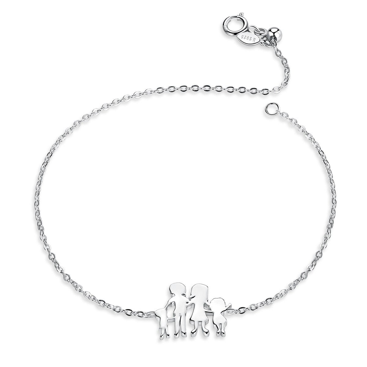 Sterling Silver Happy Family Hypoallergenic Bracelet
