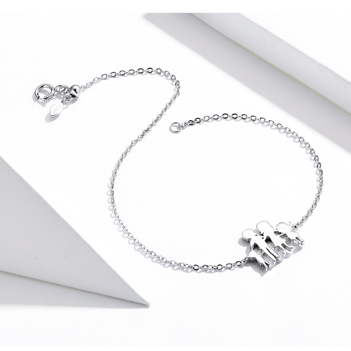 Sterling Silver Happy Family Hypoallergenic Bracelet