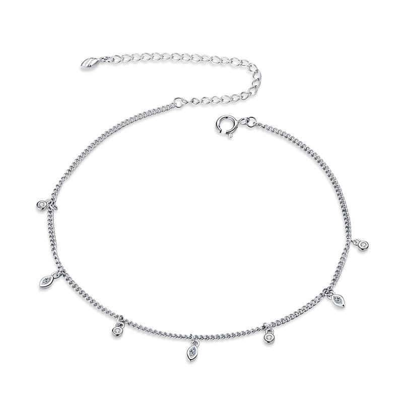 Sterling Silver Leaf Hypoallergenic Anklet