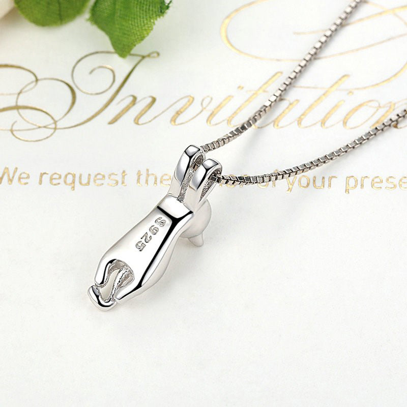 Sterling Silver Naughty Cat Hypoallergenic Necklace