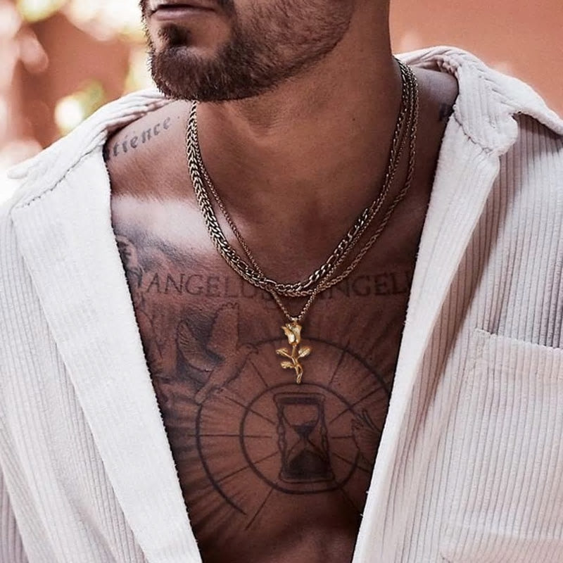 Stainless Steel Rose Necklace