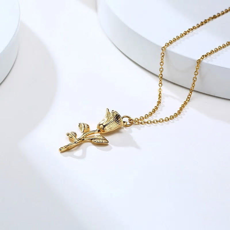 Stainless Steel Rose Necklace