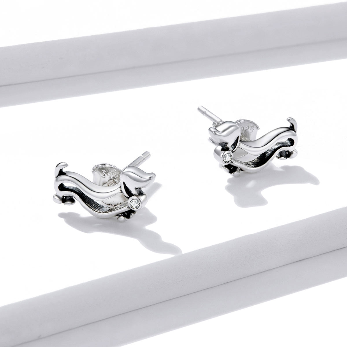 Sterling Silver Dachshund Dog Stud Hypoallergenic Earrings