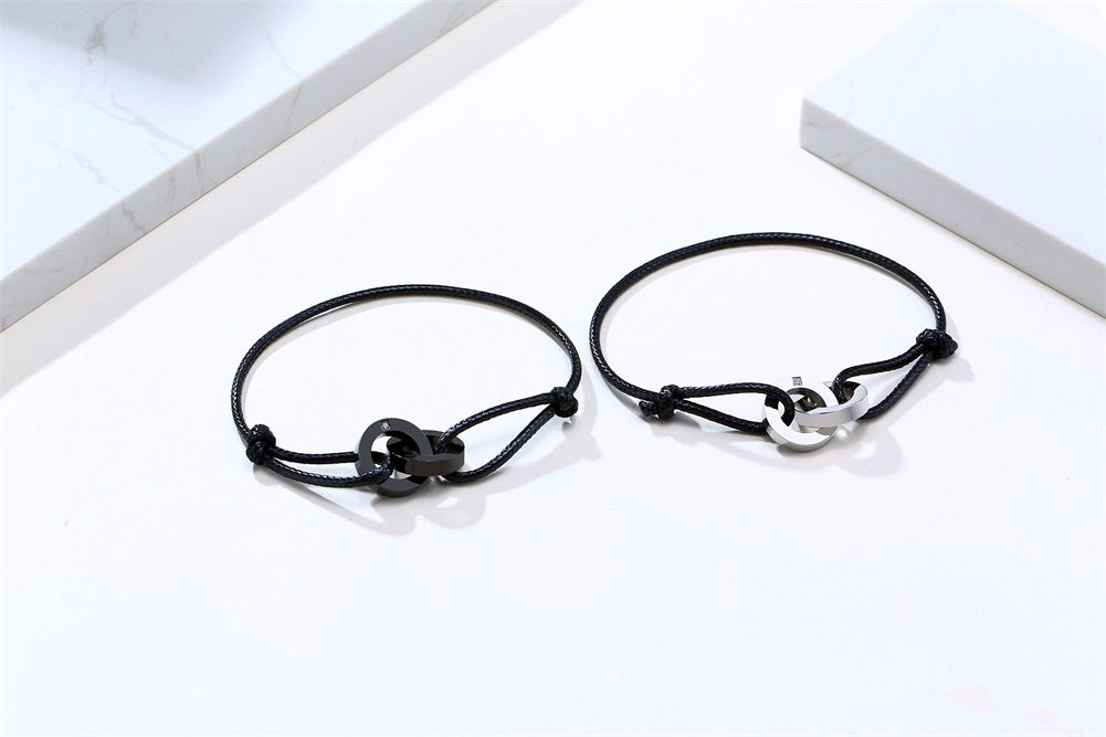 Stainless Steel Double Circle Bracelet