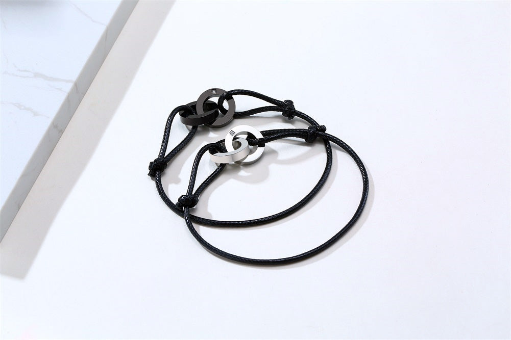 Stainless Steel Double Circle Bracelet