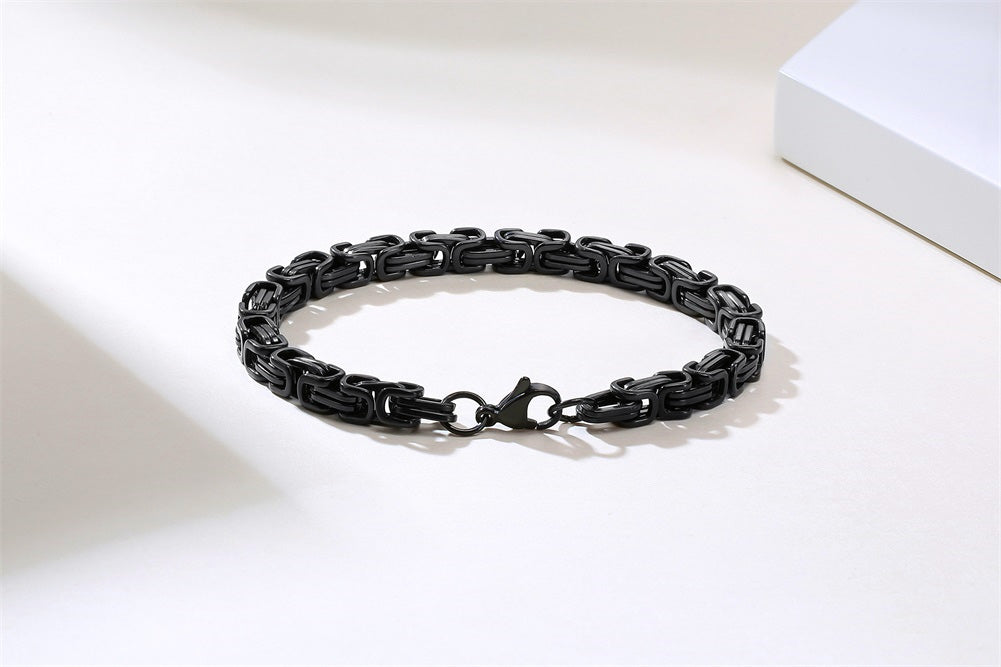 Stainless Steel Byzantine Link Chain Bracelet - Various