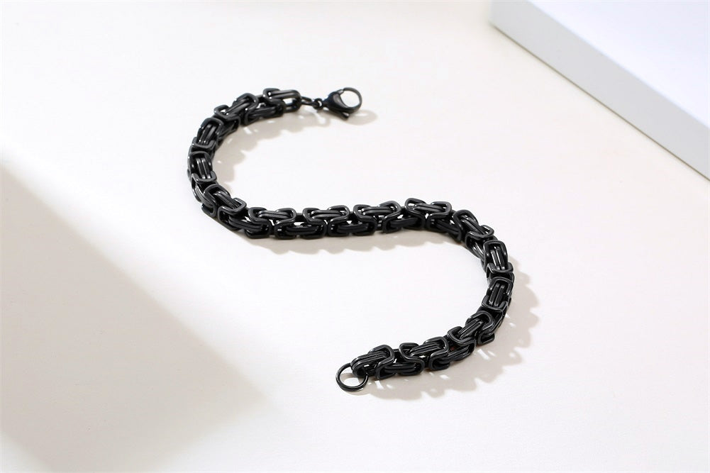 Stainless Steel Byzantine Link Chain Bracelet - Various