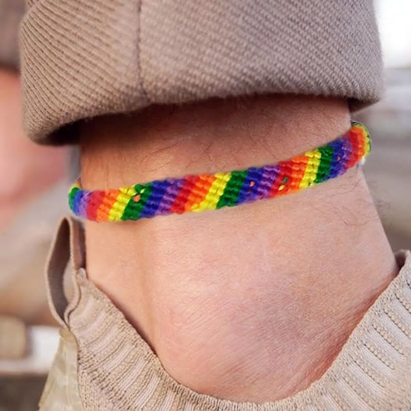 Handmade Beach Rainbow Braided Anklet or Bracelet - Various