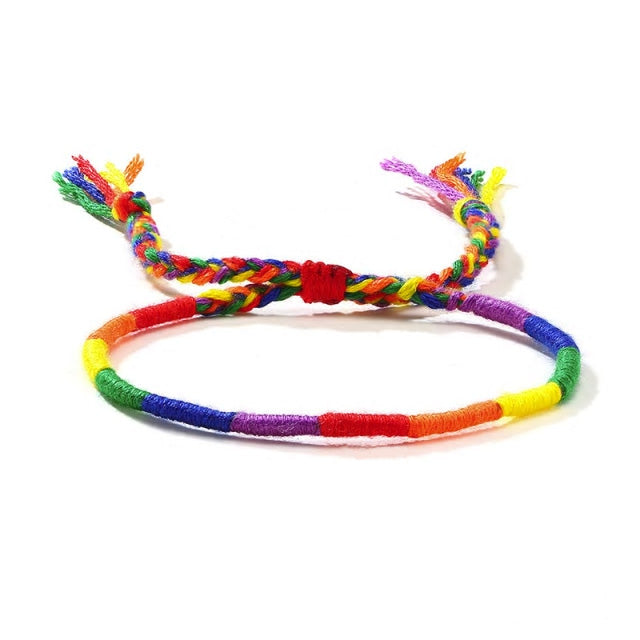 Handmade Beach Rainbow Braided Anklet or Bracelet - Various