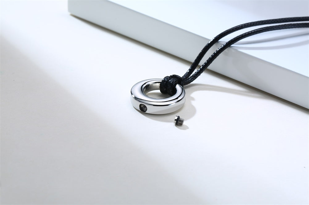 Stainless Steel Circle Of Life Urns Necklace (For Human Or Pet Ashes)
