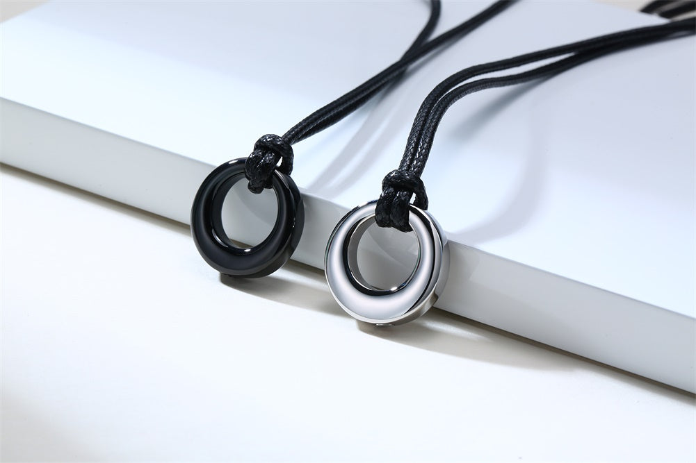 Stainless Steel Circle Of Life Urns Necklace (For Human Or Pet Ashes)