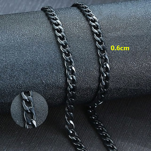 Stainless Steel Curb Chain Necklace - Various