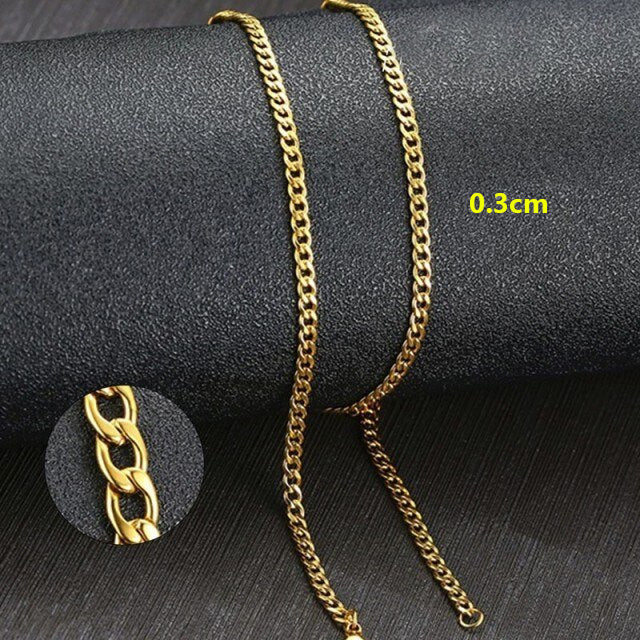 Stainless Steel Curb Chain Necklace - Various
