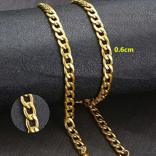Stainless Steel Curb Chain Necklace - Various