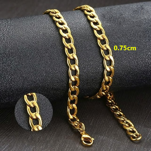 Stainless Steel Curb Chain Necklace - Various