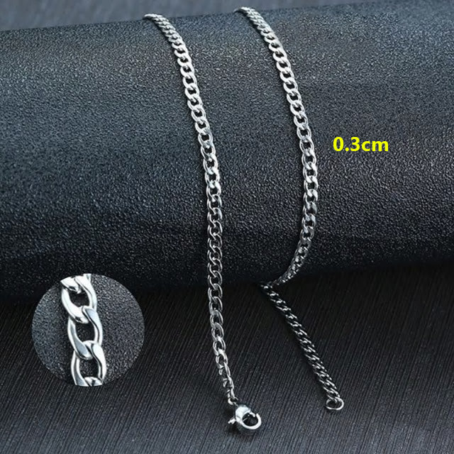 Stainless Steel Curb Chain Necklace - Various