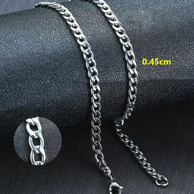 Stainless Steel Curb Chain Necklace - Various