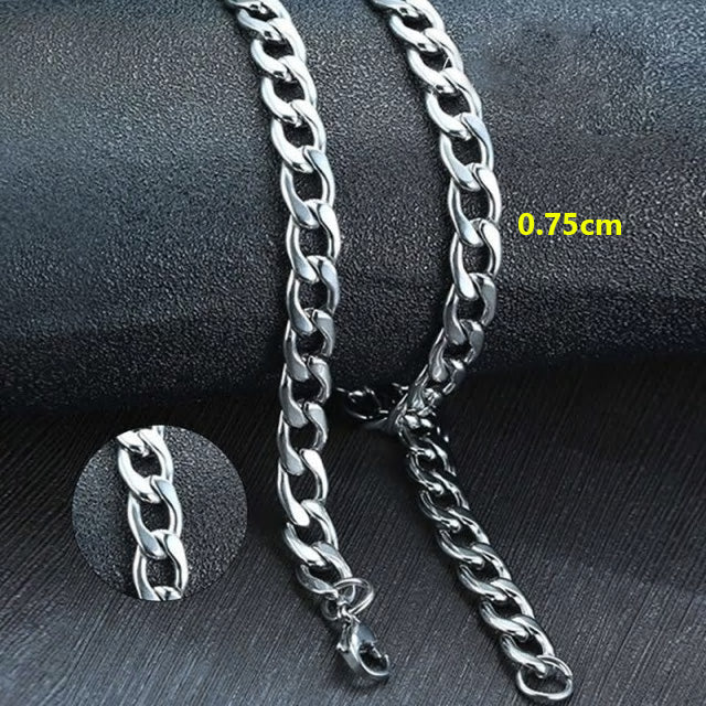Stainless Steel Curb Chain Necklace - Various