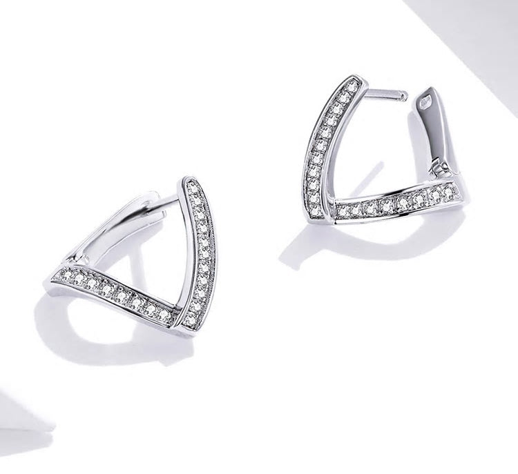 Sterling Silver Geometric Stud Hypoallergenic Earrings