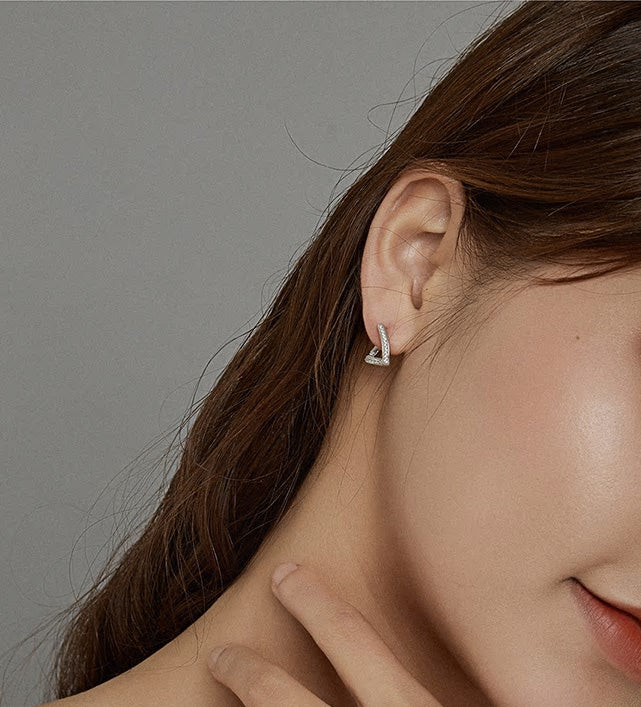 Sterling Silver Geometric Stud Hypoallergenic Earrings