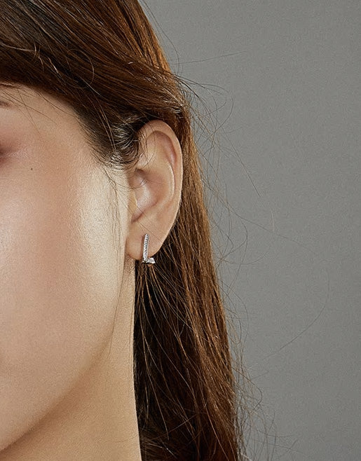 Sterling Silver Geometric Stud Hypoallergenic Earrings