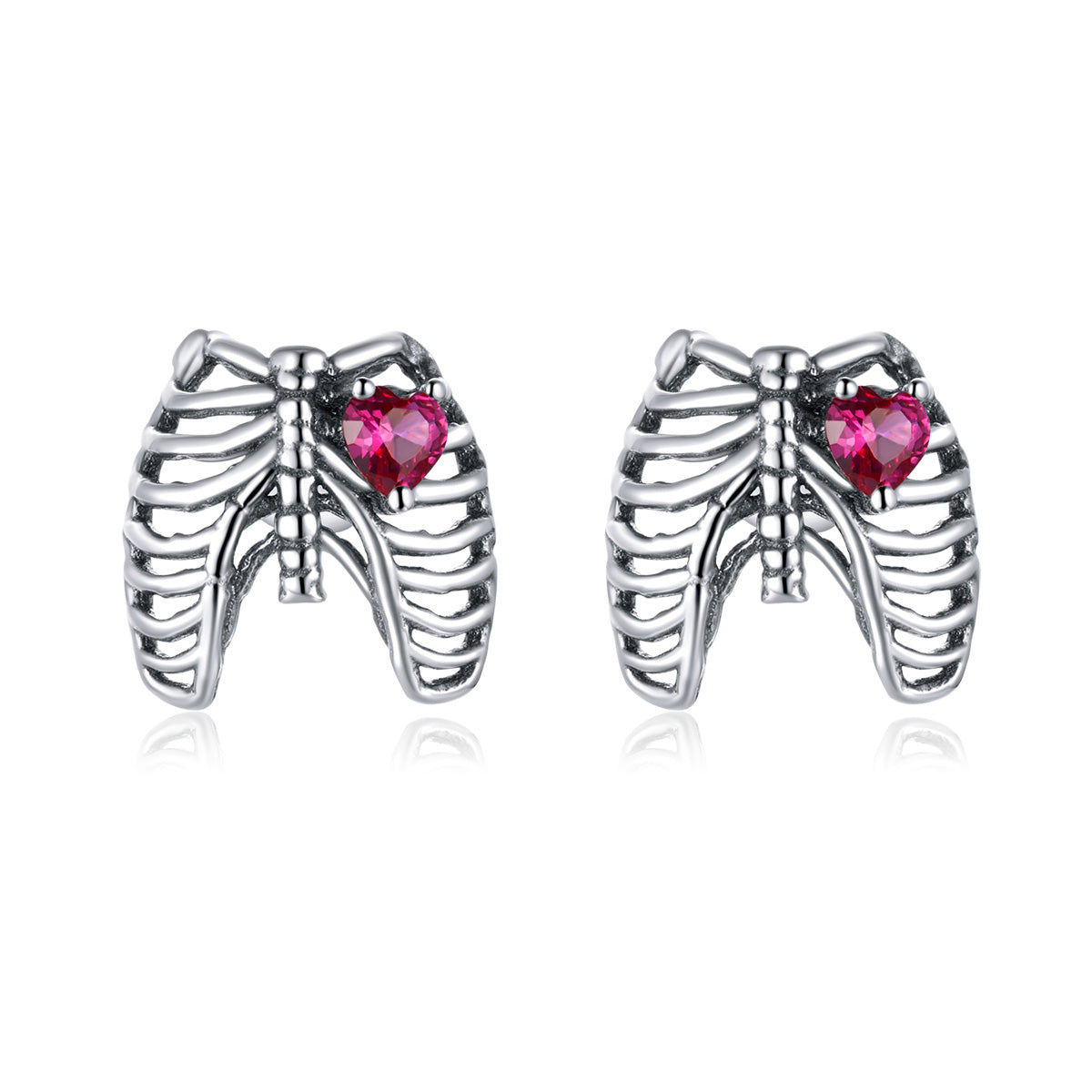 Sterling Silver Love X-Ray Stud Hypoallergenic Earrings