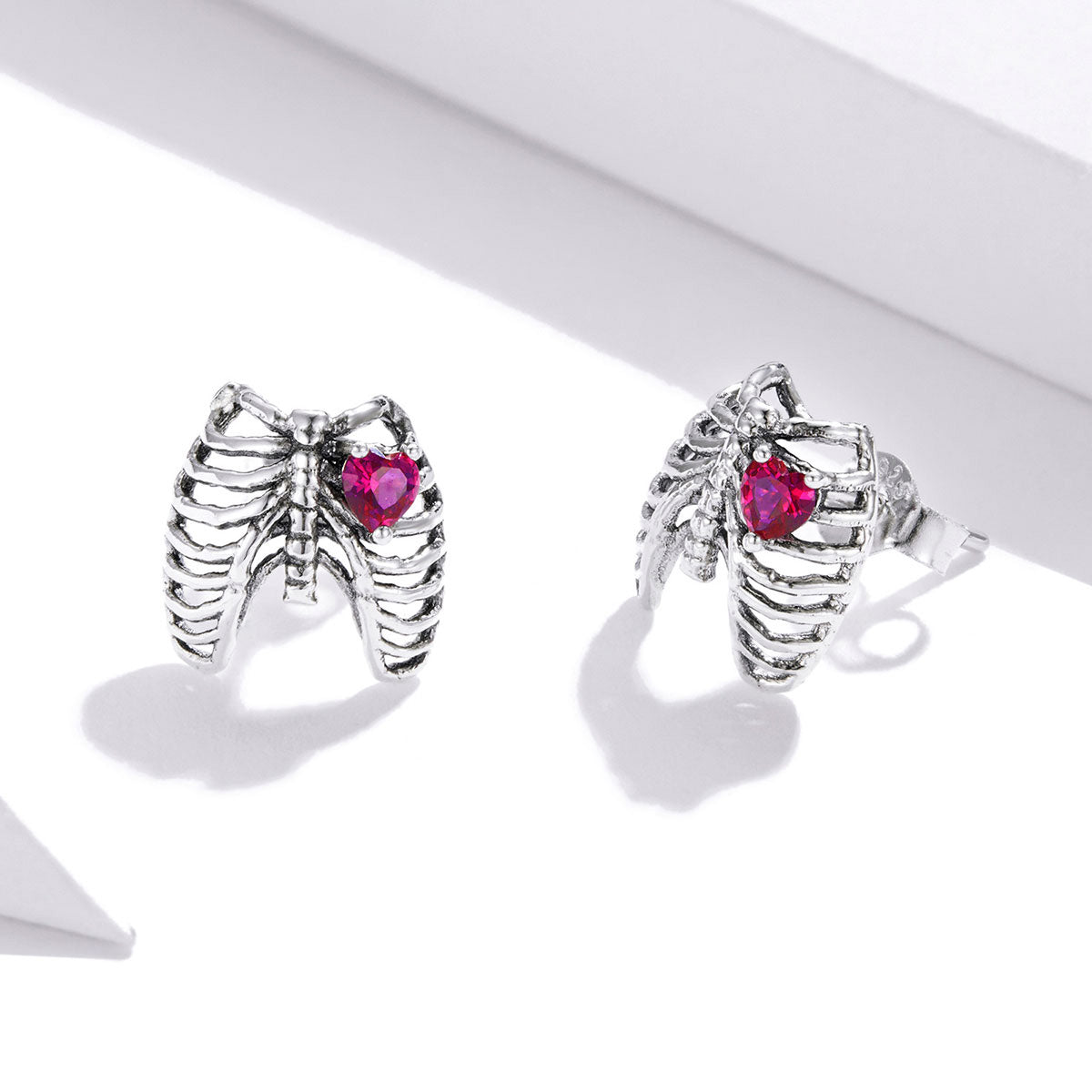 Sterling Silver Love X-Ray Stud Hypoallergenic Earrings
