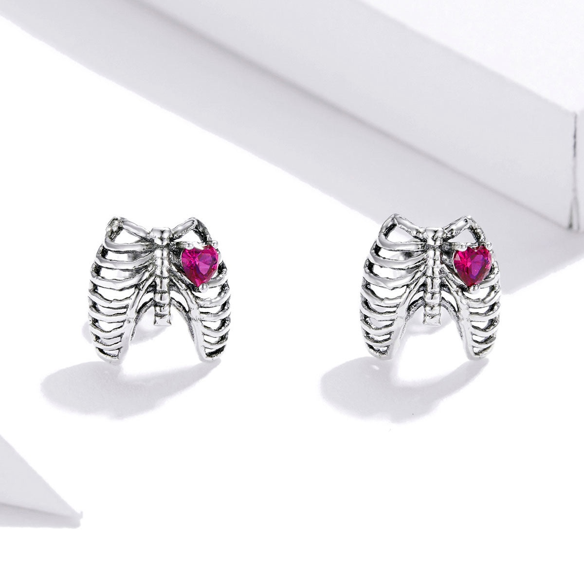 Sterling Silver Love X-Ray Stud Hypoallergenic Earrings
