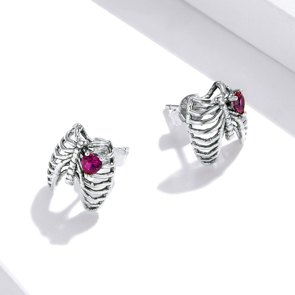 Sterling Silver Love X-Ray Stud Hypoallergenic Earrings