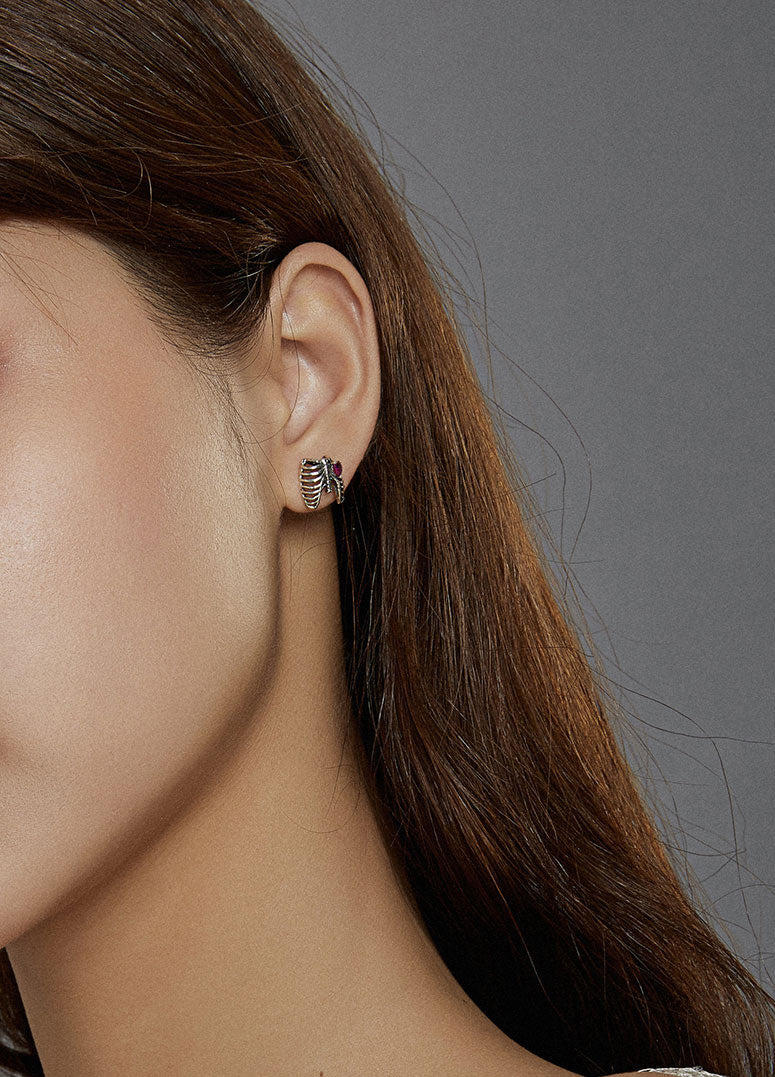 Sterling Silver Love X-Ray Stud Hypoallergenic Earrings