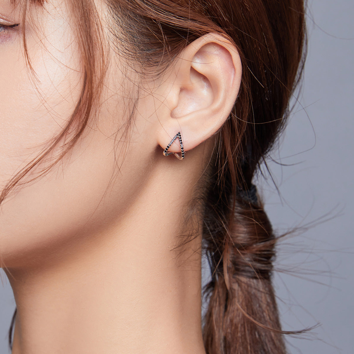 Sterling Silver Geometric Stud Hypoallergenic Earrings