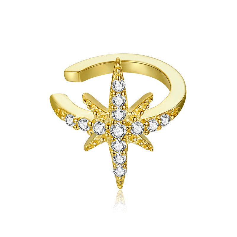 Sterling Silver Twinkling Star Hypoallergenic Ear Cuff (Single)