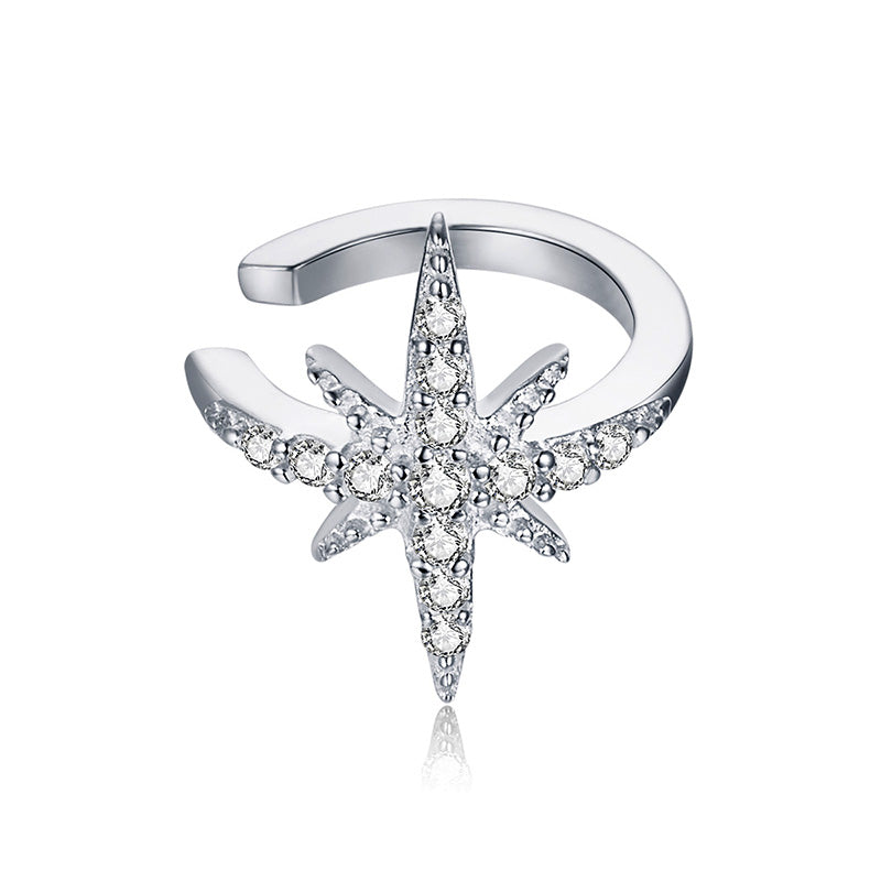 Sterling Silver Twinkling Star Hypoallergenic Ear Cuff (Single)