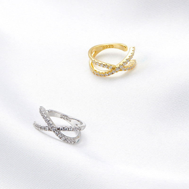 Sterling Silver Interlaced Hypoallergenic Ear Cuff (Single)