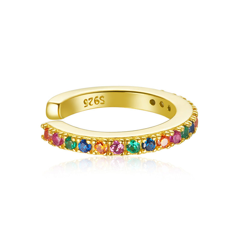 Sterling Silver Rainbow Hypoallergenic Ear Cuff (Single)