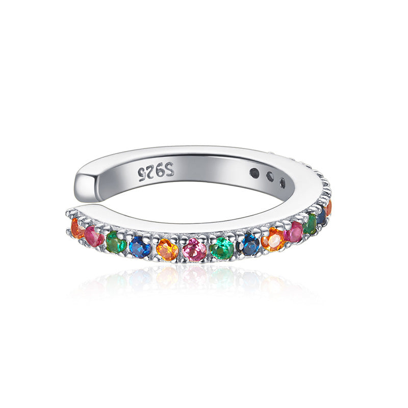 Sterling Silver Rainbow Hypoallergenic Ear Cuff (Single)