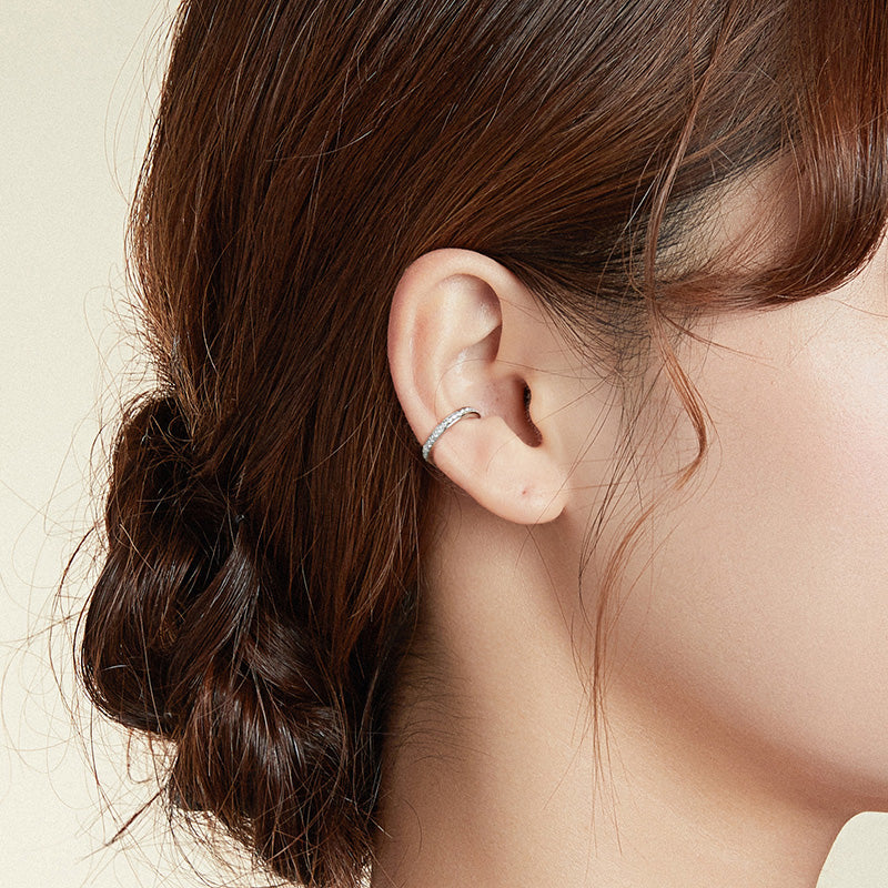 Sterling Silver Round Hypoallergenic Ear Cuff (Single)