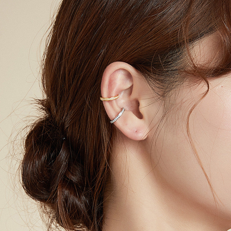 Sterling Silver Round Hypoallergenic Ear Cuff (Single)