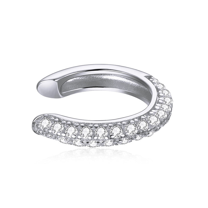 Sterling Silver Round Hypoallergenic Ear Cuff (Single)