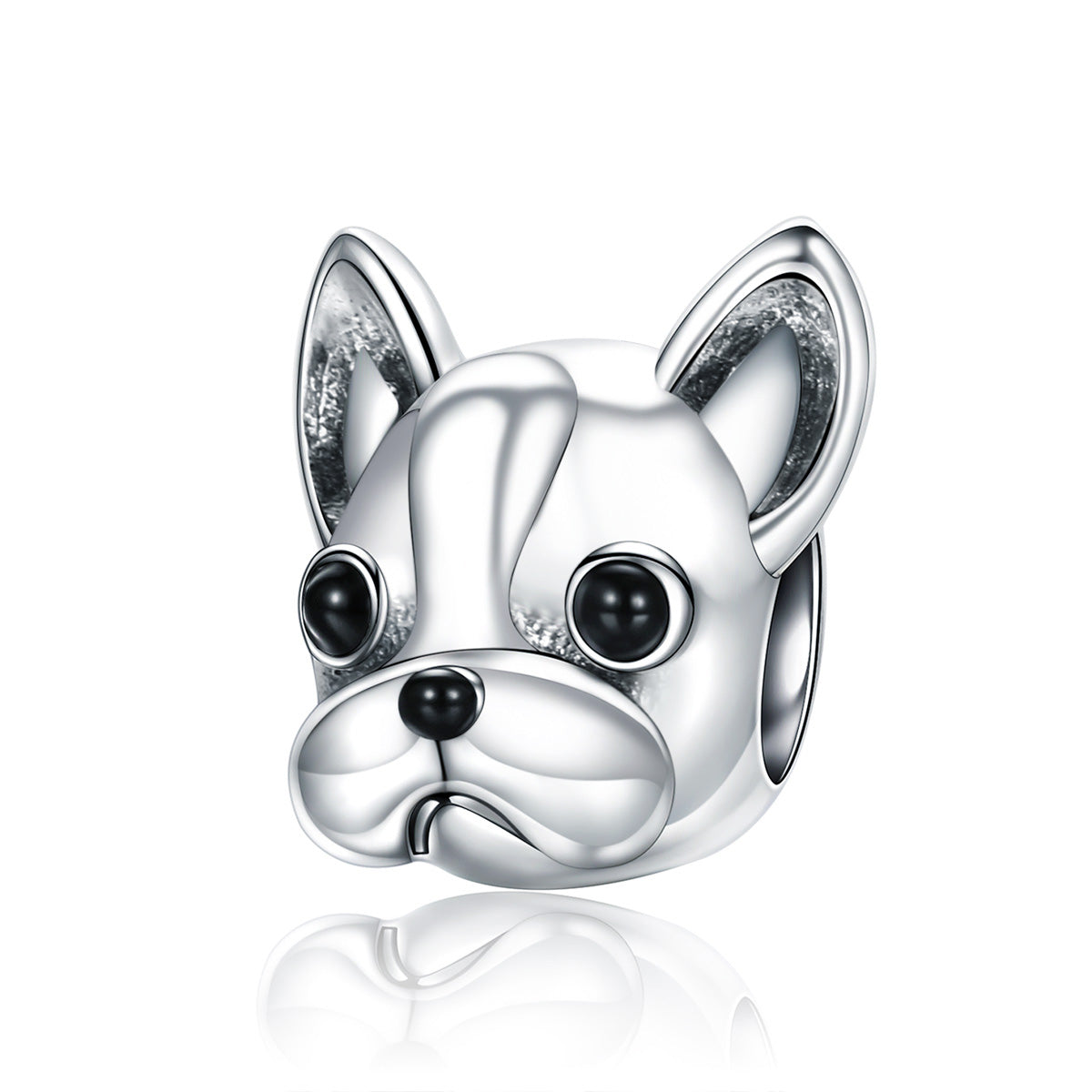 Sterling Silver French Bulldog Dog Hypoallergenic Bead Charm
