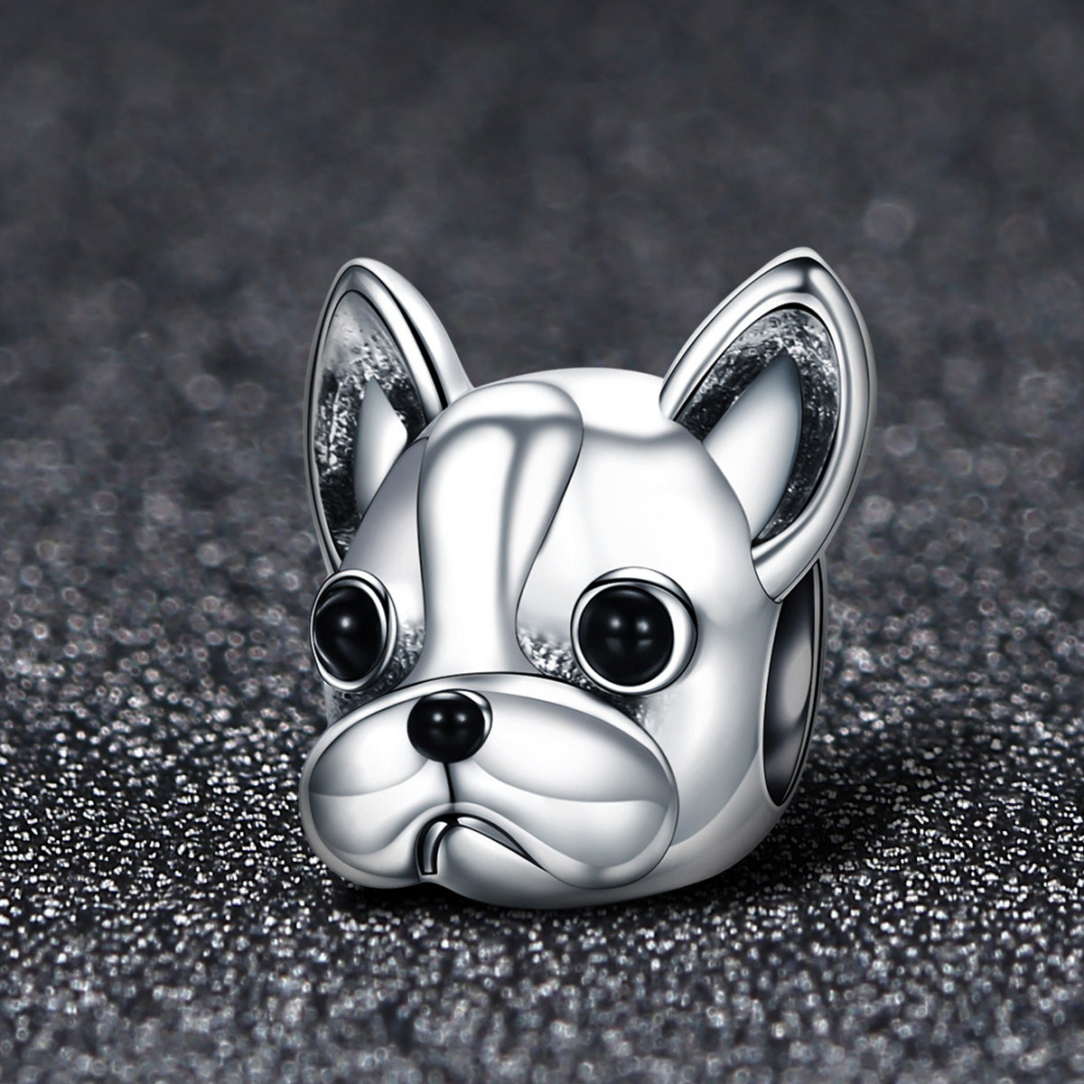Sterling Silver French Bulldog Dog Hypoallergenic Bead Charm