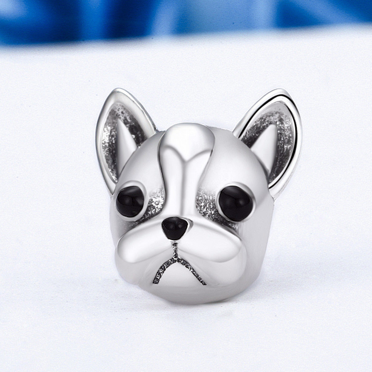 Sterling Silver French Bulldog Dog Hypoallergenic Bead Charm