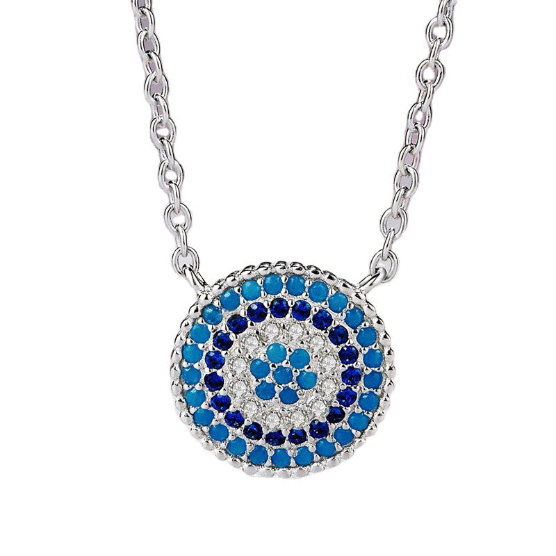 Sterling Silver Lucky Blue Eye Hypoallergenic Necklace