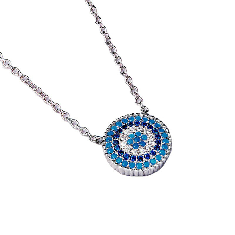 Sterling Silver Lucky Blue Eye Hypoallergenic Necklace