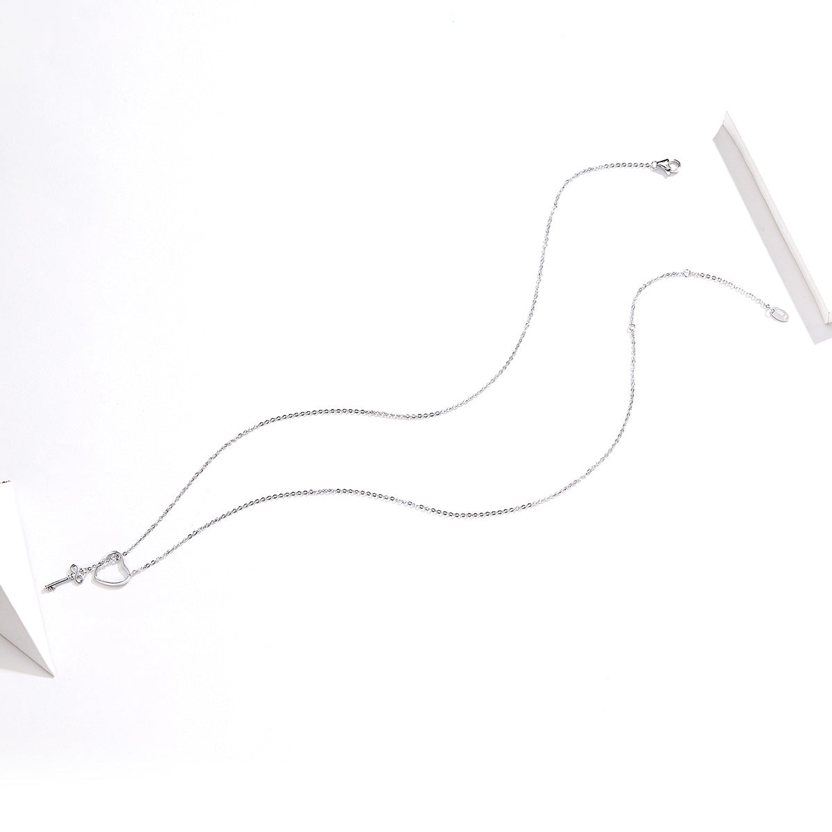 Sterling Silver Heart Key Hypoallergenic Necklace